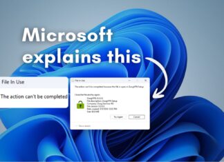 Microsoft explains why File In Use error occurs even after the application is closed