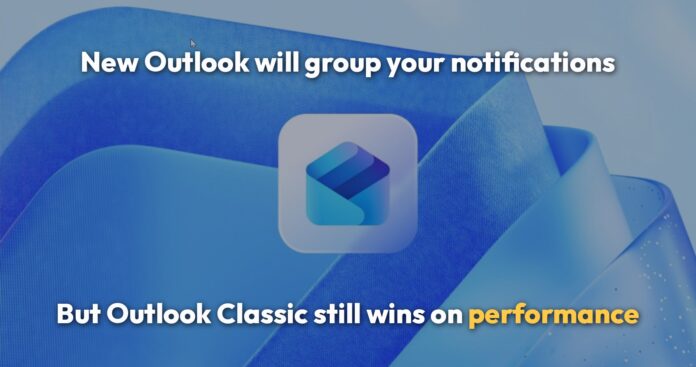 New Outlook notifications grouping