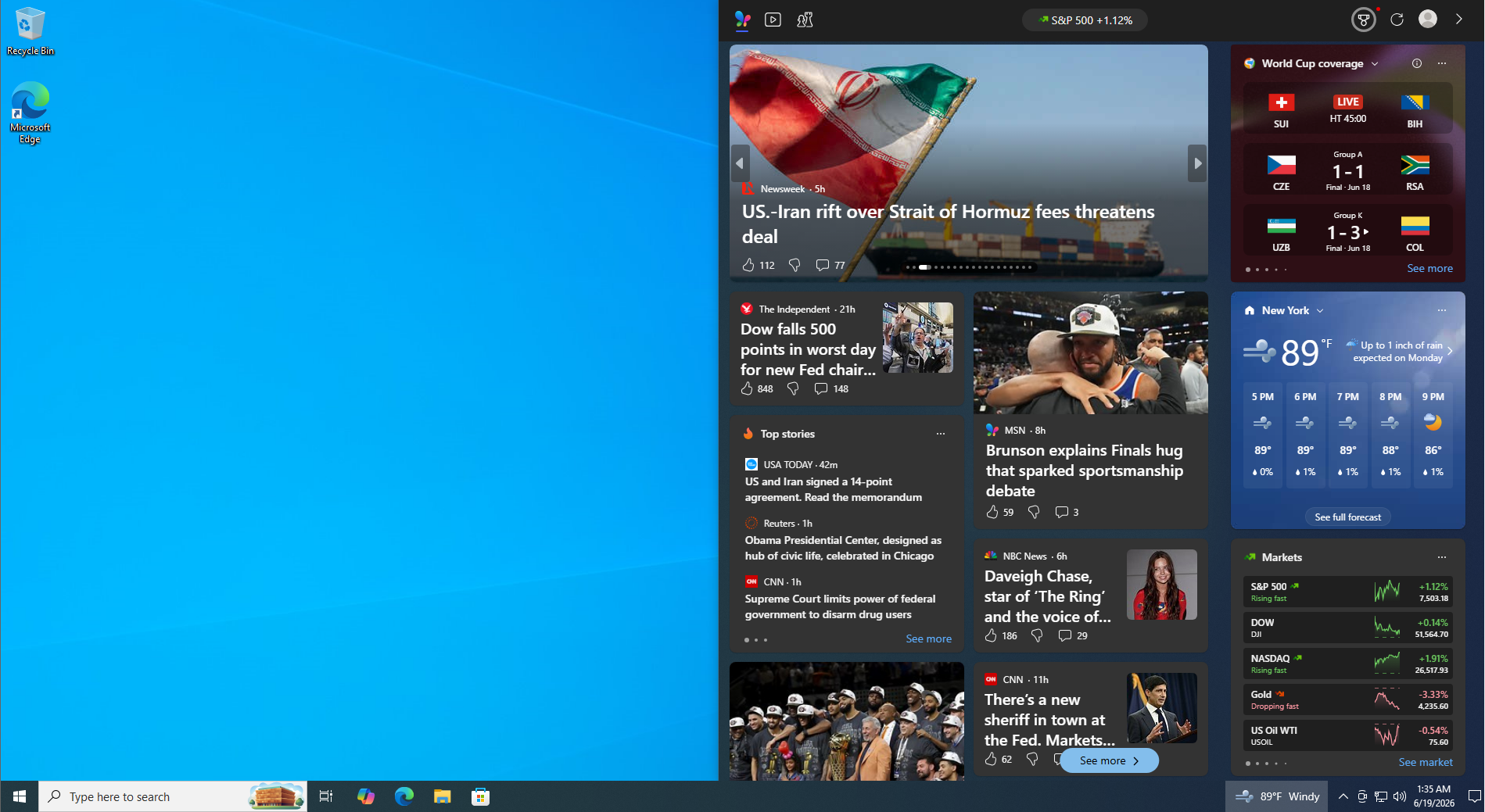 News and Interests in Windows 10
