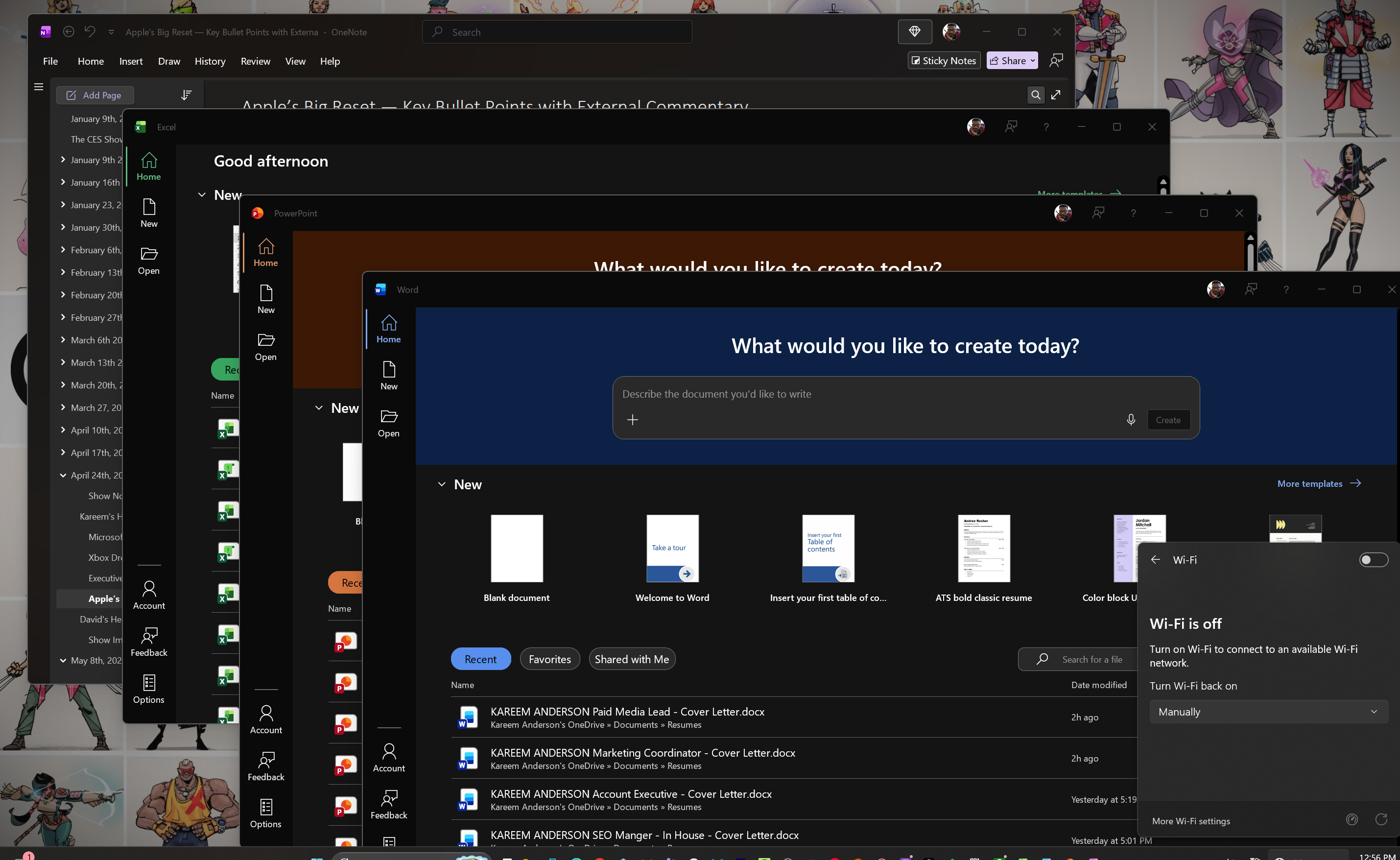 Turn off Wi-Fi in Windows to keep Office apps offline