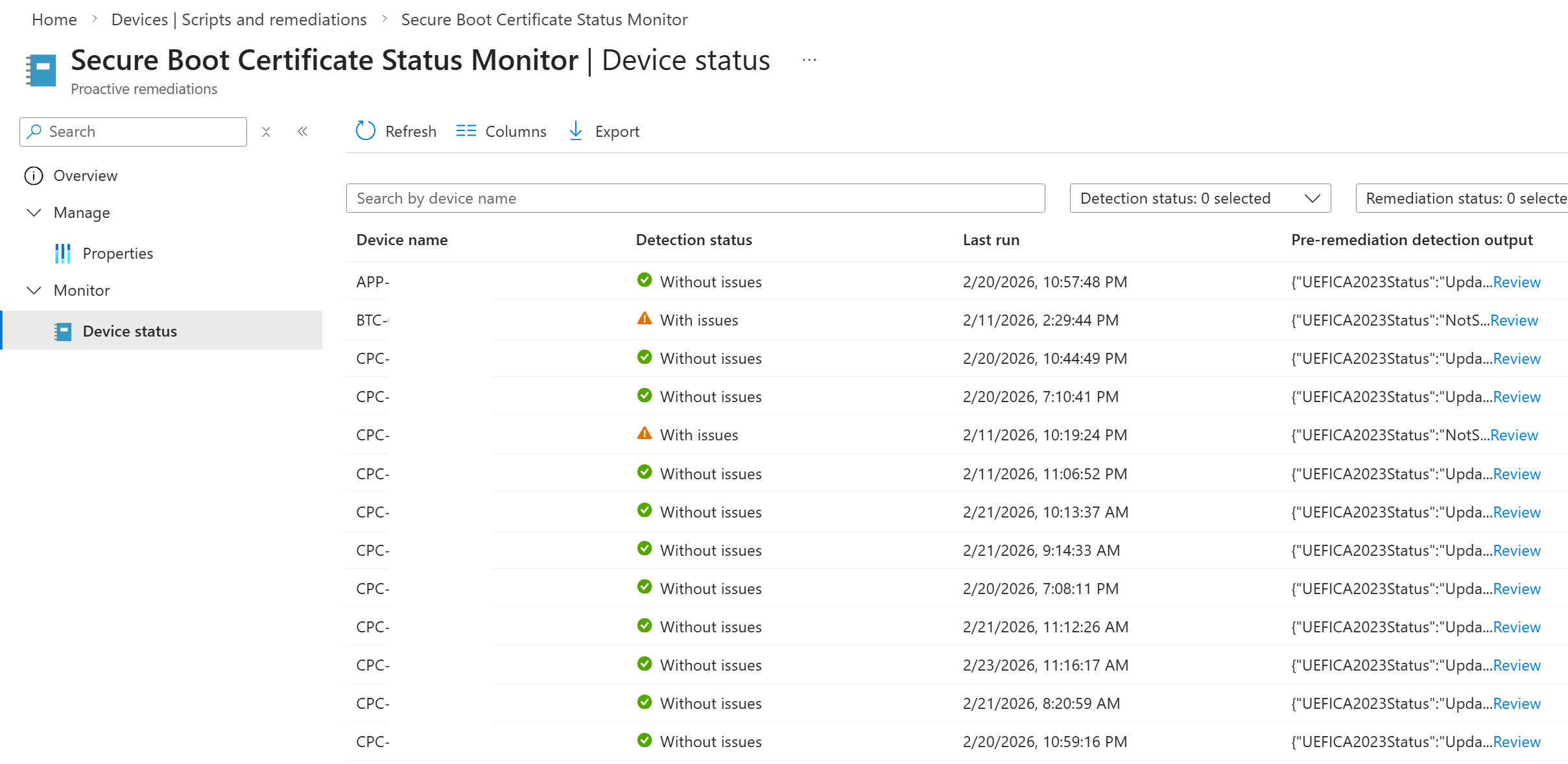 Secure Boot certificates status monitor
