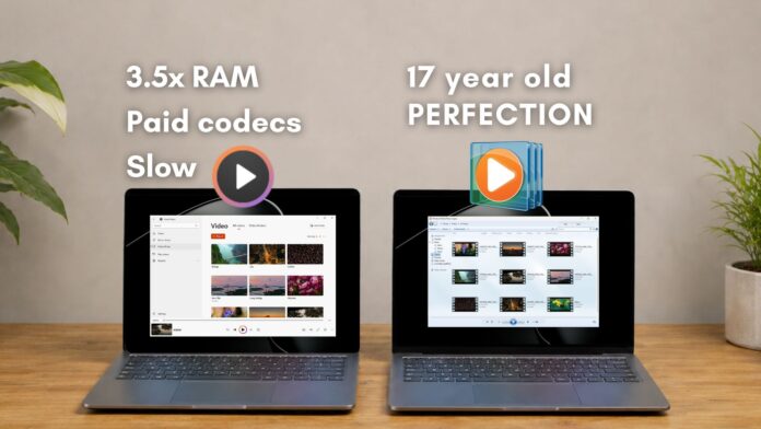 The Modern Windows Media Player is severly undercut by the legacy Media Player which is still more faster and feature rich