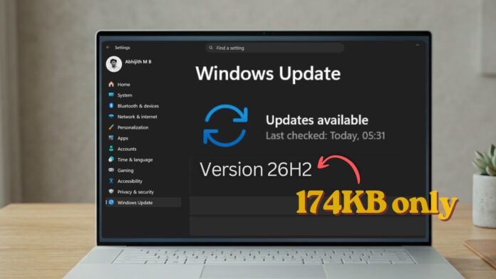 The big Windows 11 version update for 2026 is only 174KB