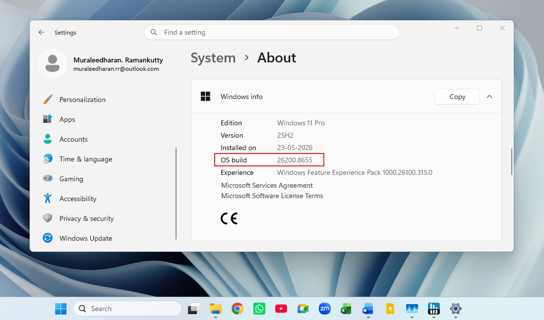 Windows 11 June 2026 Update installed