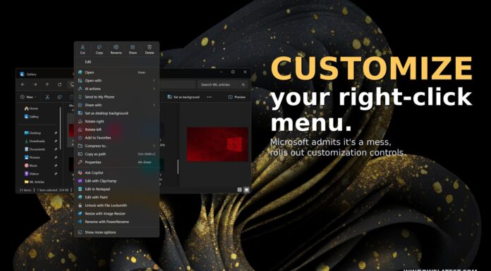 Windows 11 right-click menu customization
