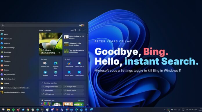 Microsoft reveals you can kill Bing in Windows 11 Search and boost performance after years of lag Windows Search without Bing
