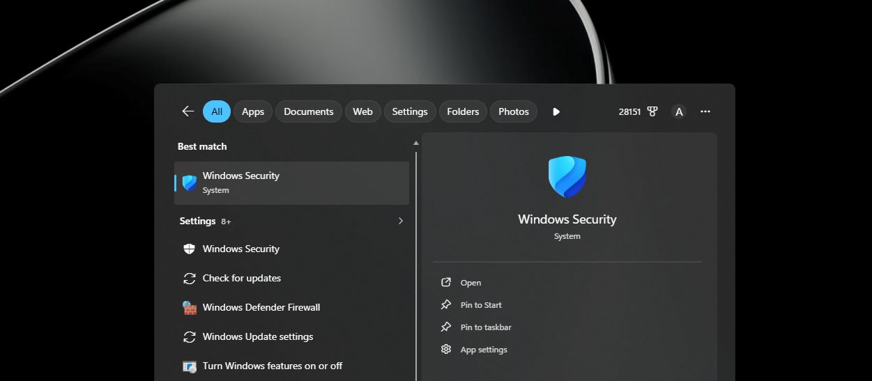 Windows Security app
