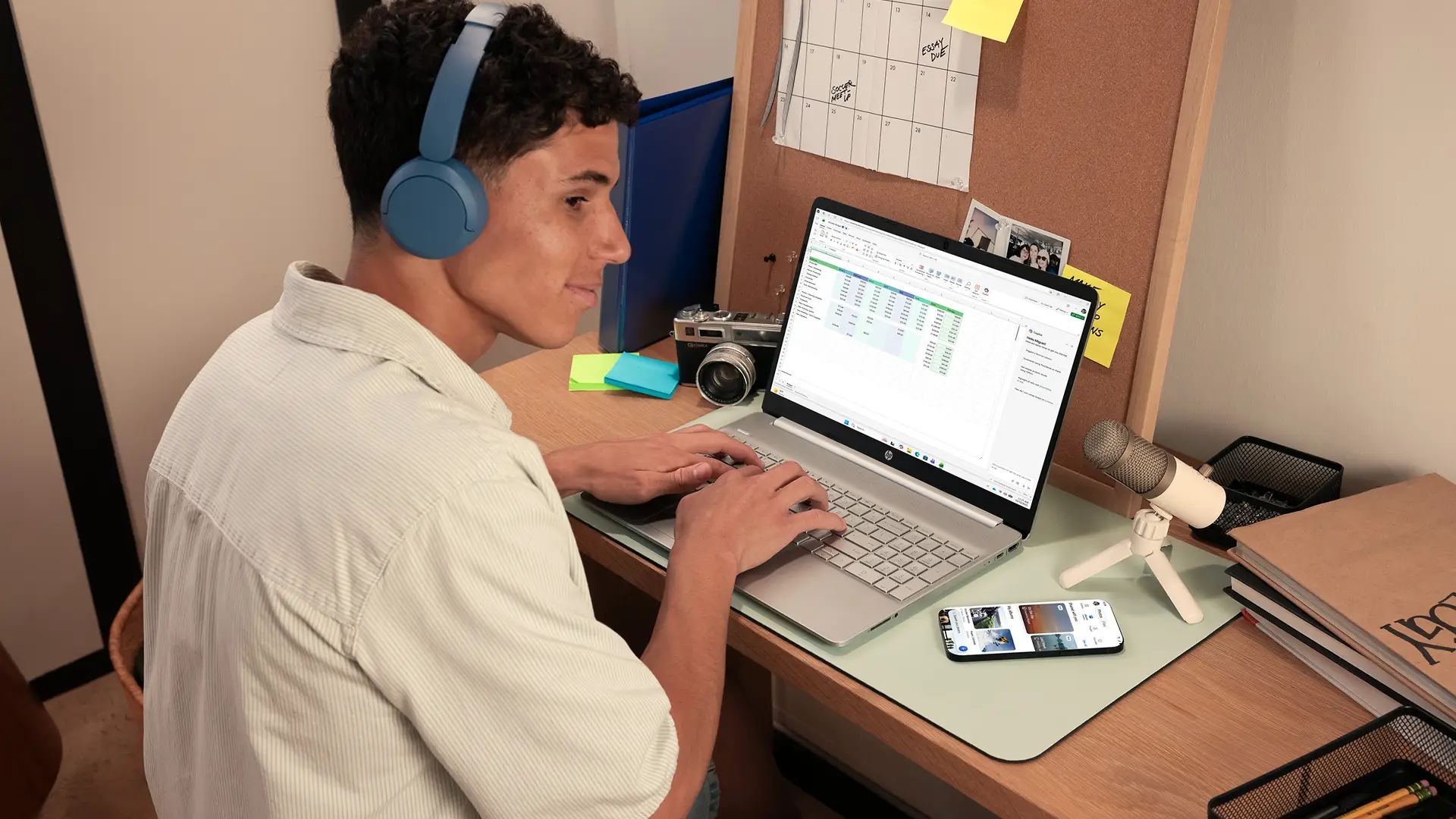A person using Excel
