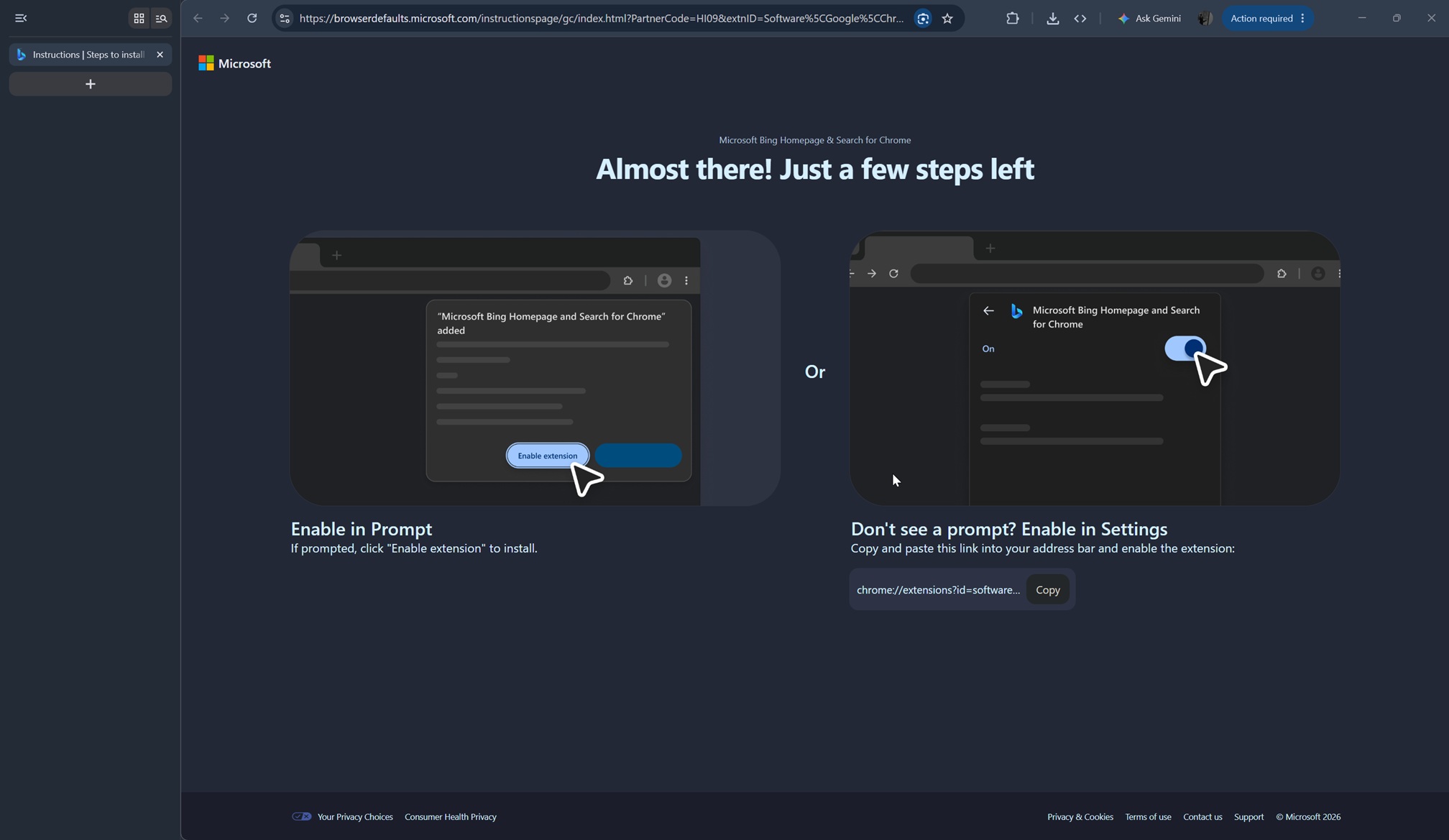 Bing extension