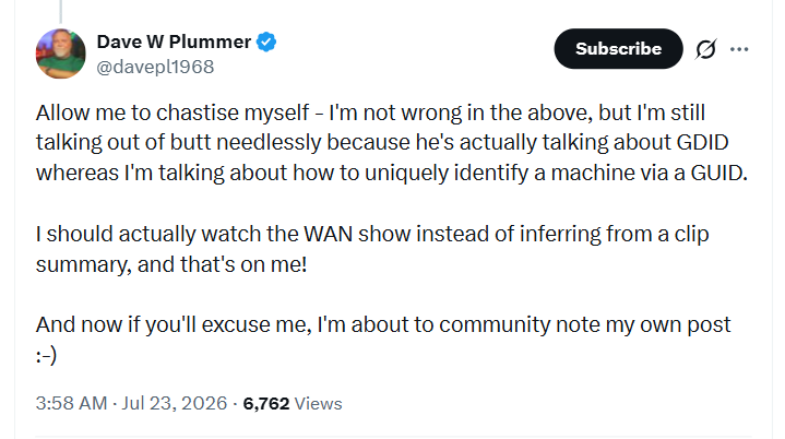 Dave Plummer defending himself