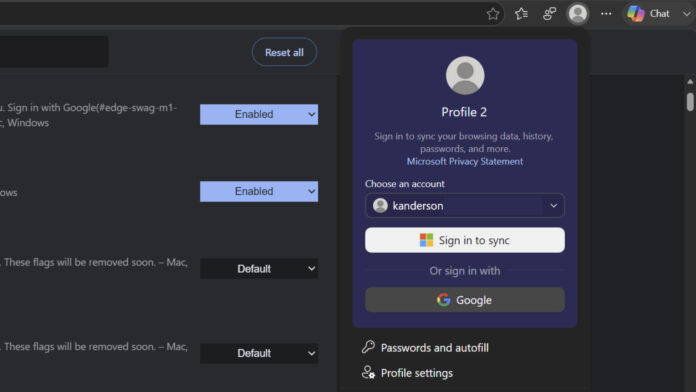 Edge 150 Update Google Sign In - Hero Image Microsoft Edge 150 browser interface showing new Google account sign-in option in the profile menu on Windows