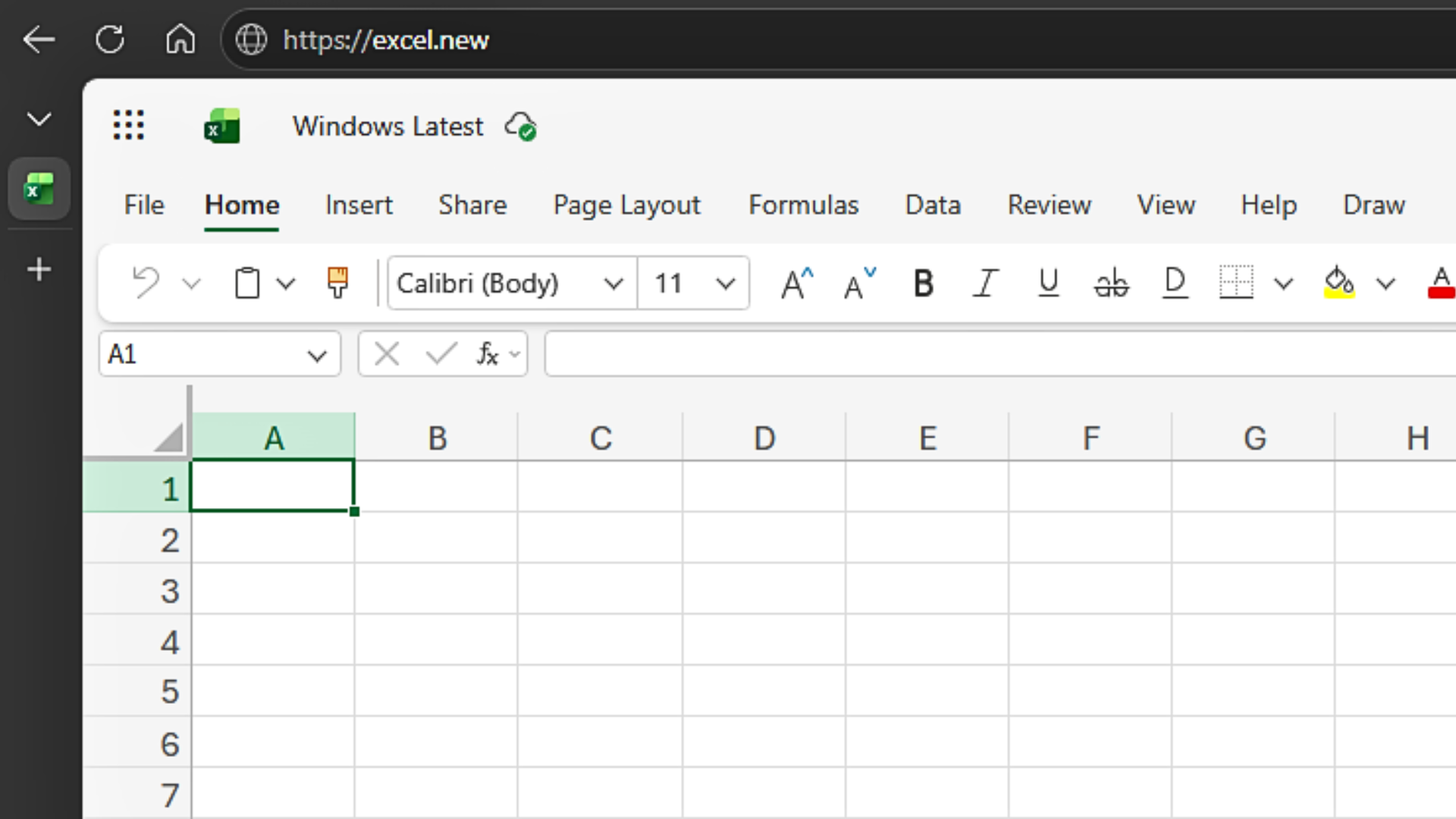 Excel in web