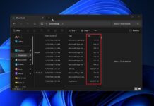 File Explorer file sizes in Windows 11