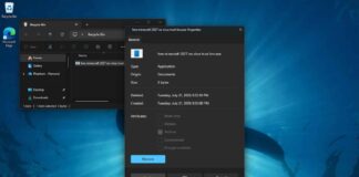 File Explorer modern Properties dialog