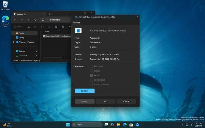 File Explorer modern Properties dialog File Explorer modern Properties dialog