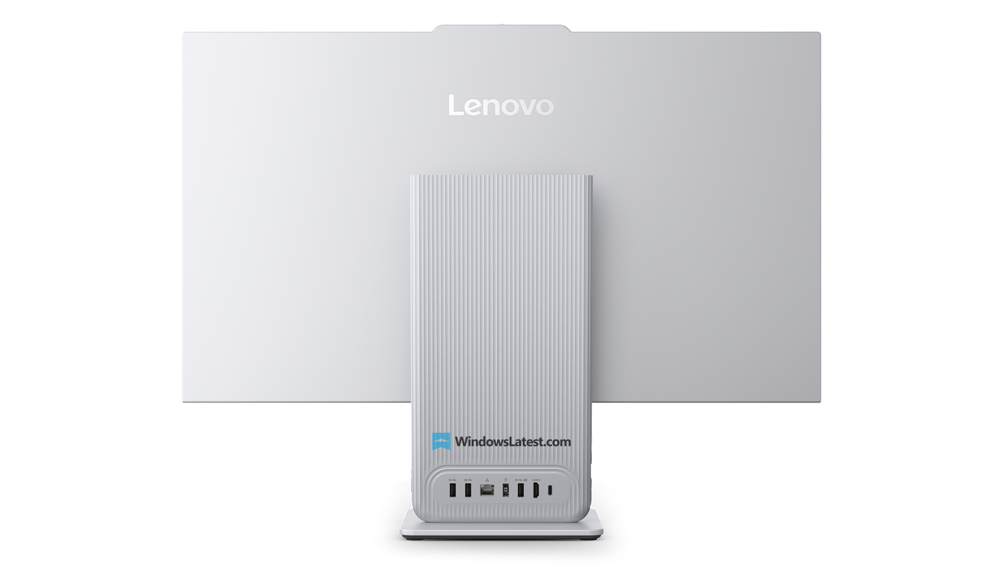 Lenovo IdeaCentre All-in-one desktop rear view with ports