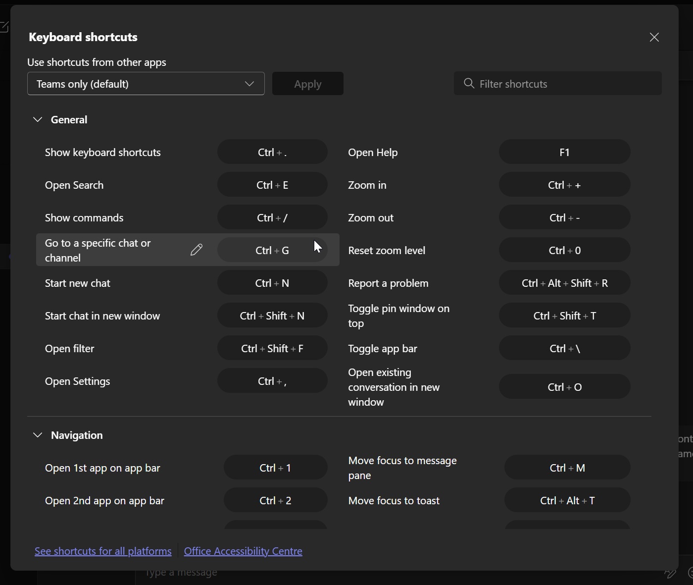 MS Teams keyboard manager