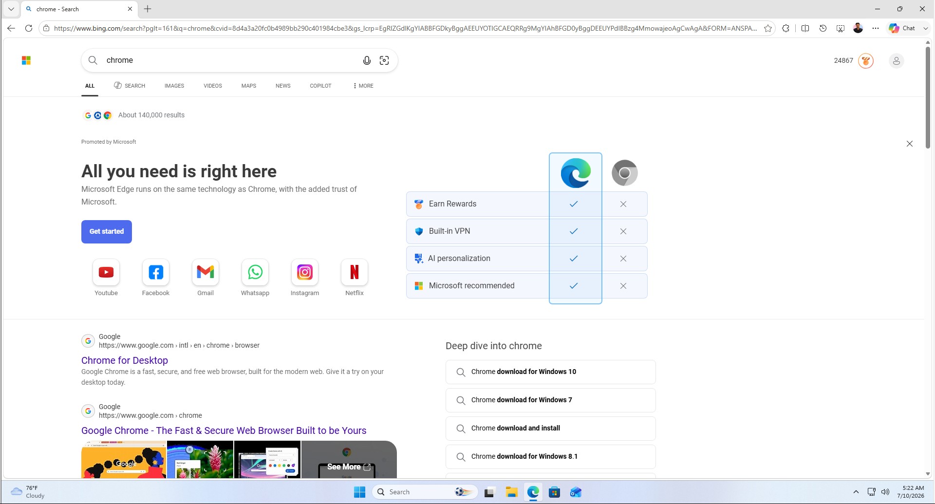 Microsoft says Edge has everything you need