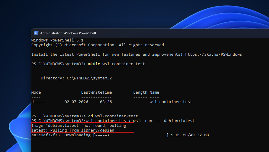 Pulling debian
