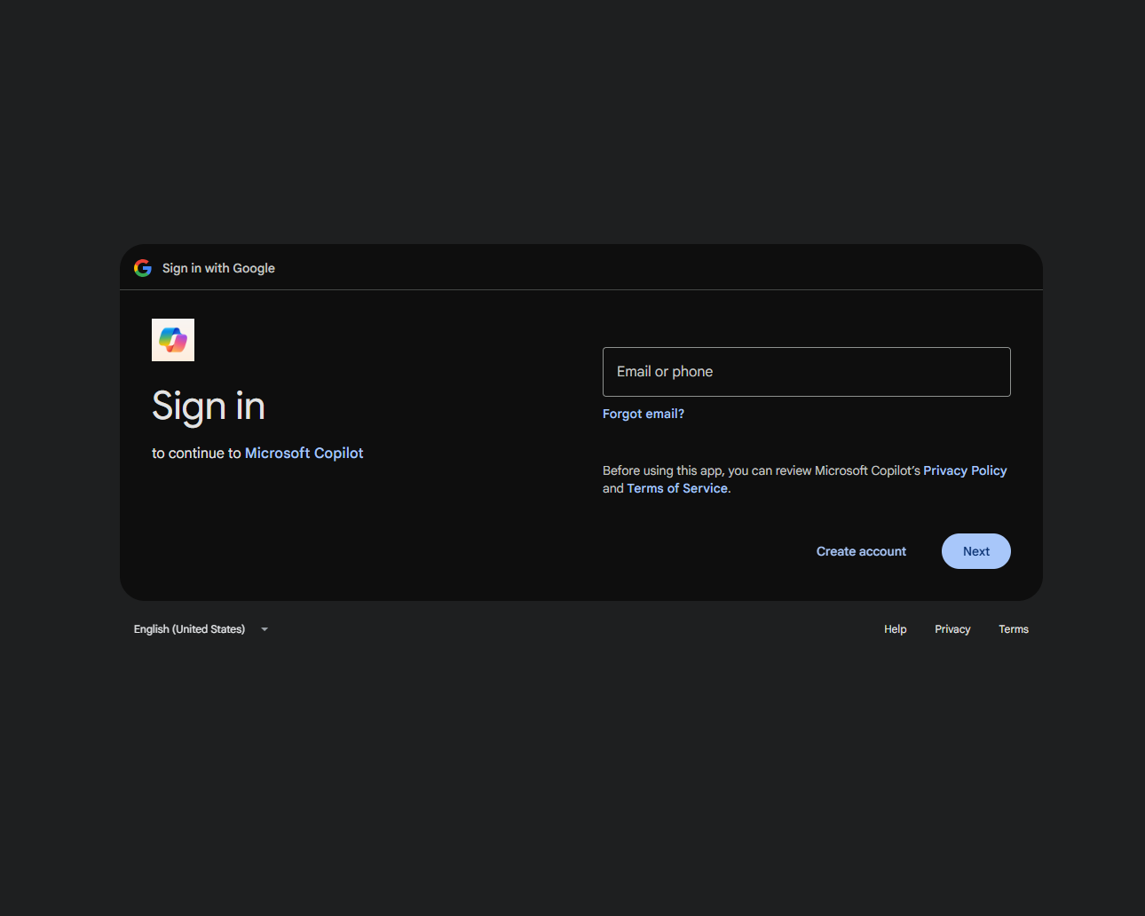 Signing into Bing with a Google ID