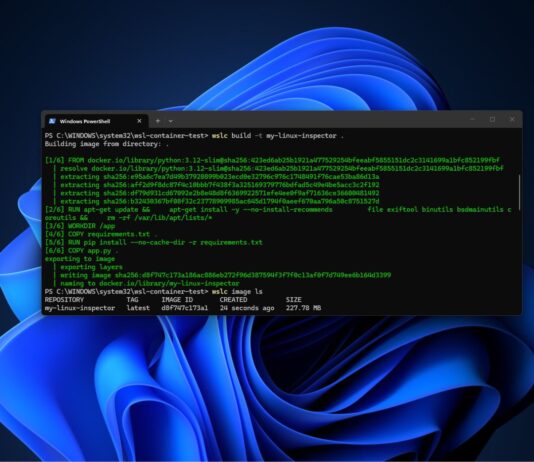 WSL Containers in action on Windows 11