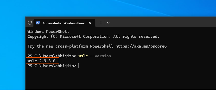 WSLc version 2.9.3.0 confirmed