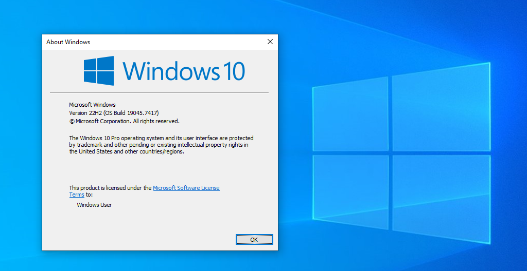 Windows 10 Build number
