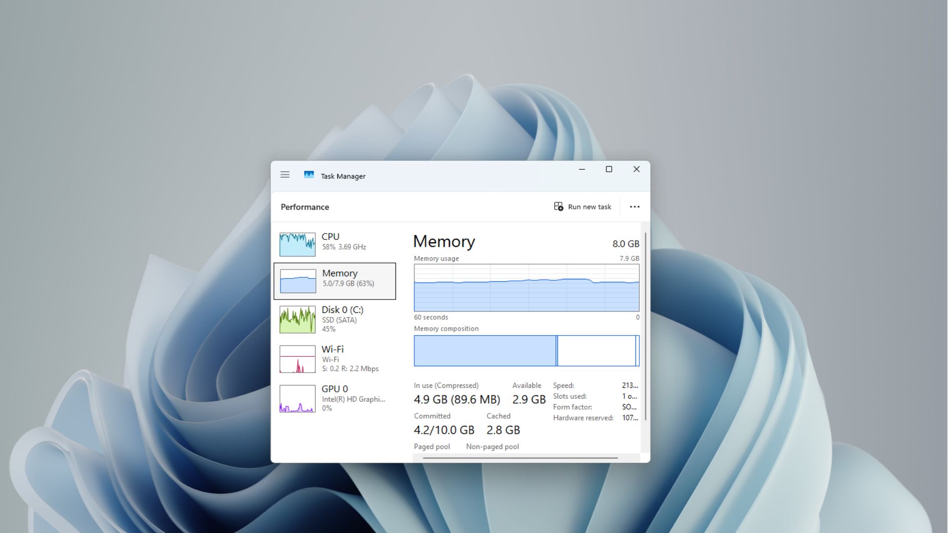A PC with 8GB RAM