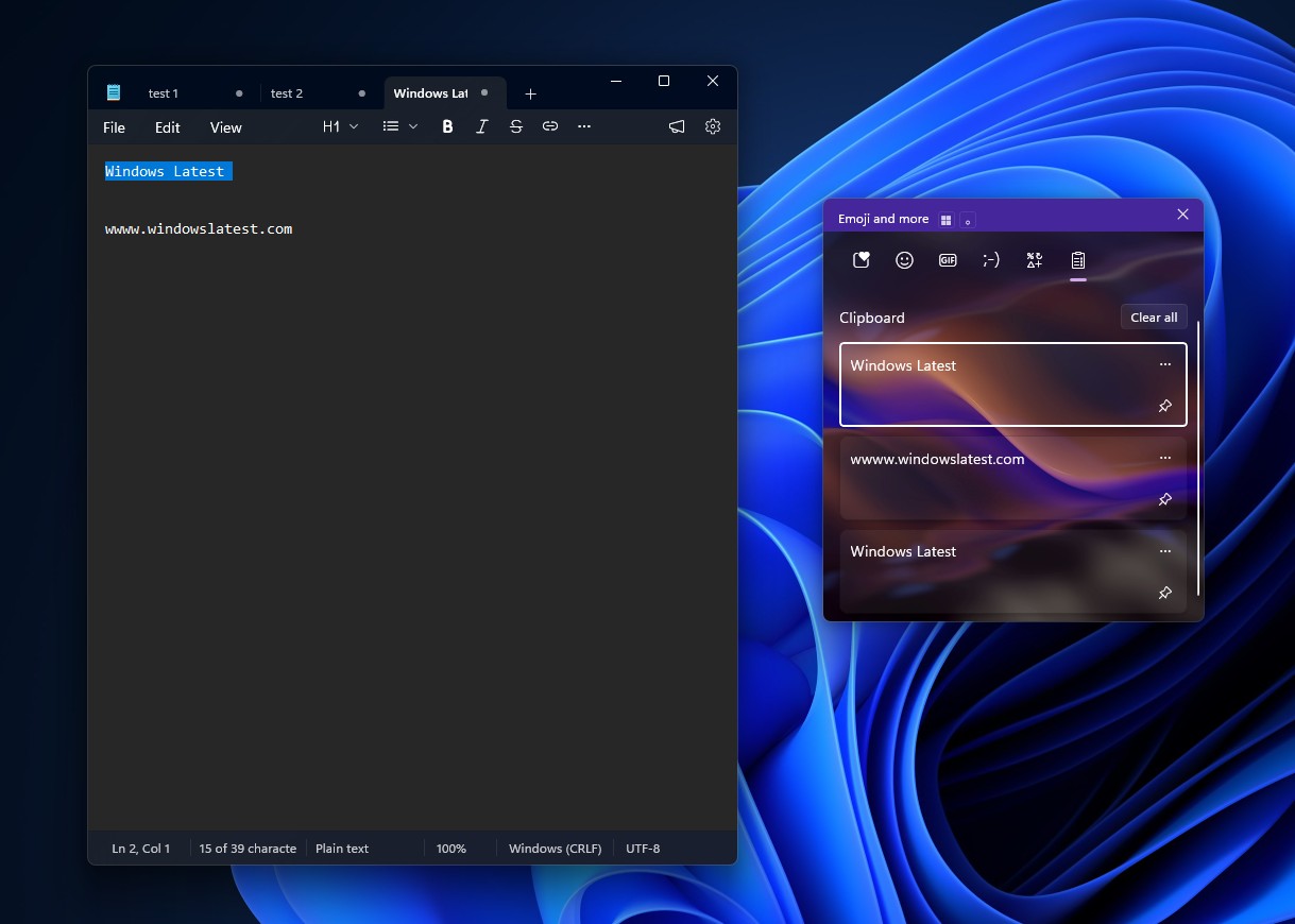 Clipboard History in Windows 11