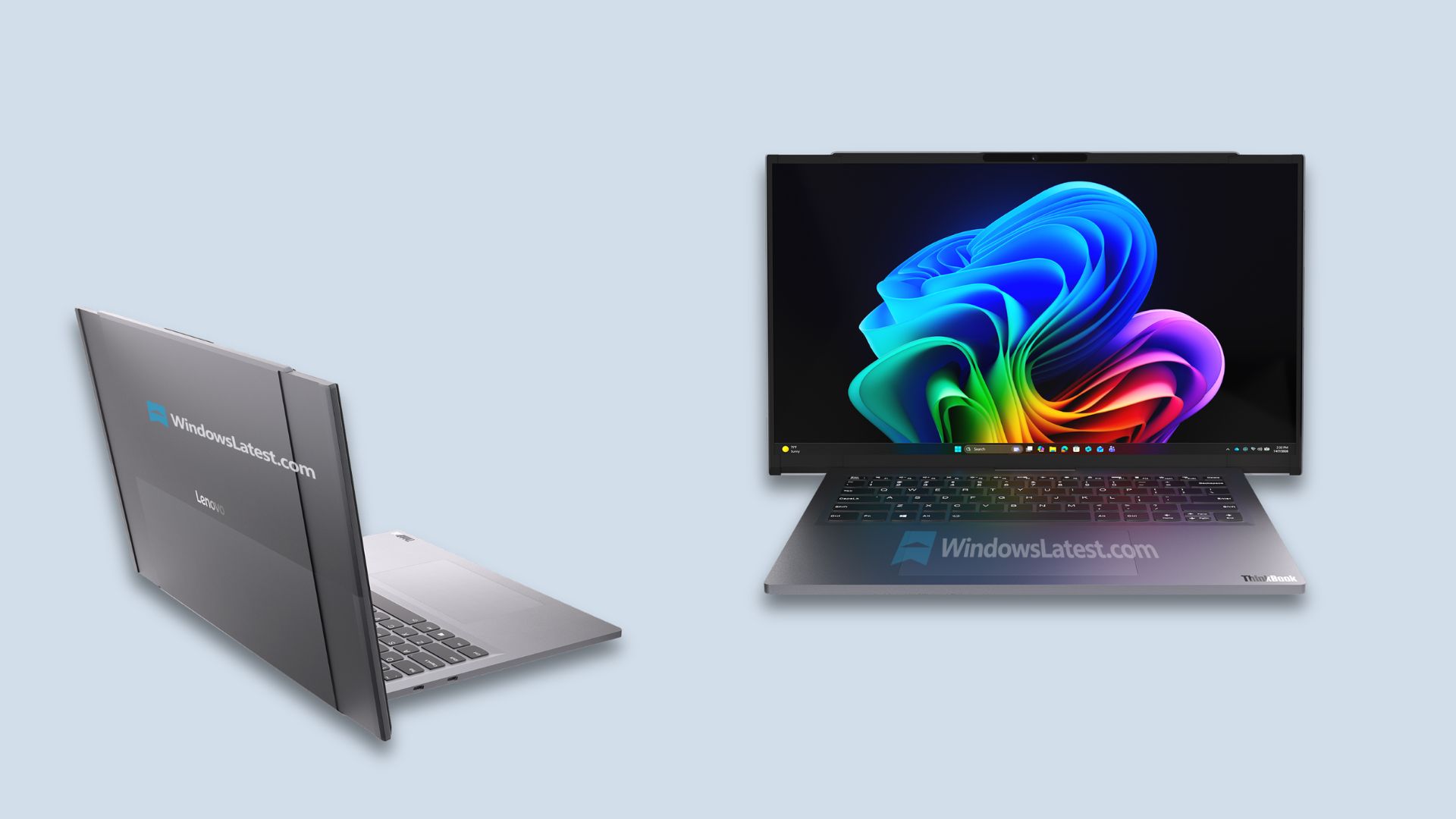 Front and rear views of upcoming Lenovo ThinkBook Rollable PC