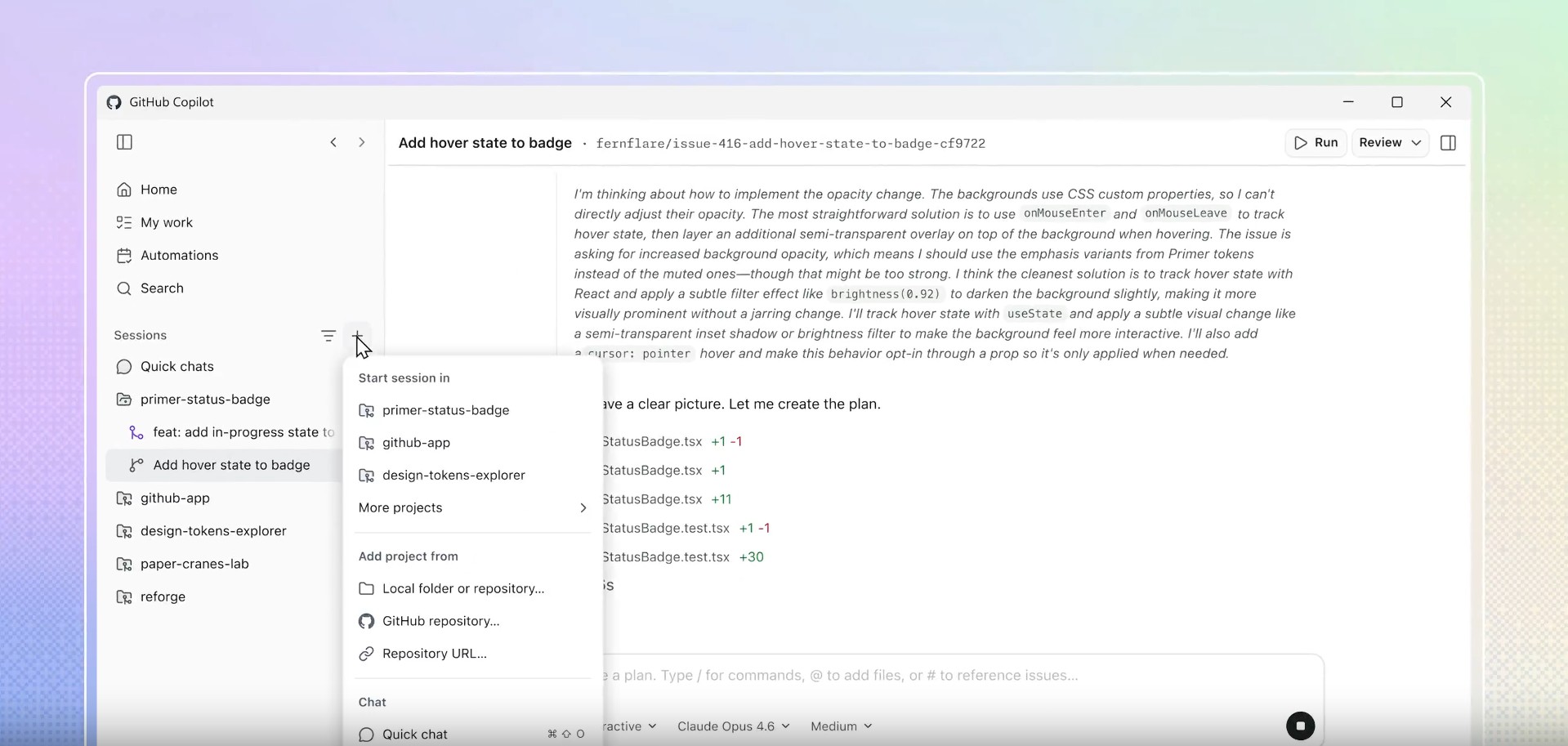 GitHub Copilot app