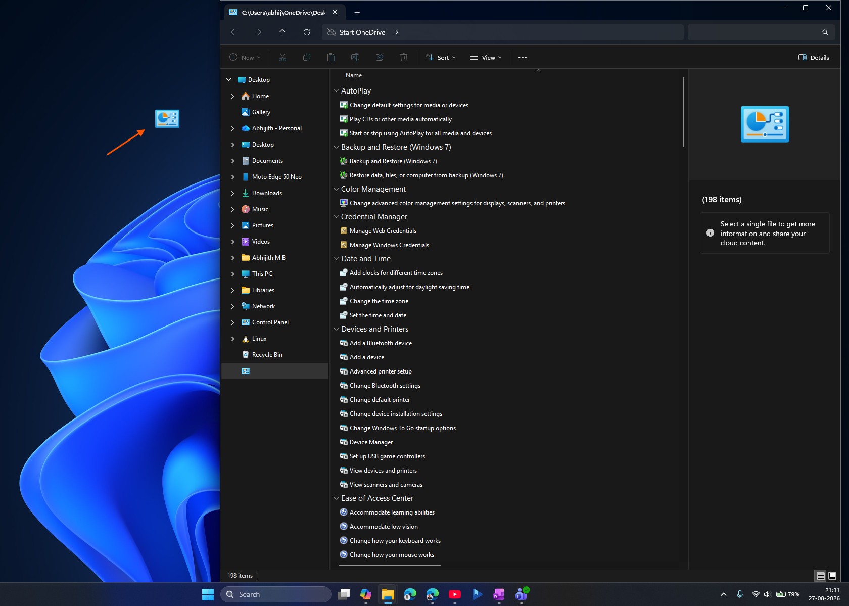 God Mode activated in Windows 11