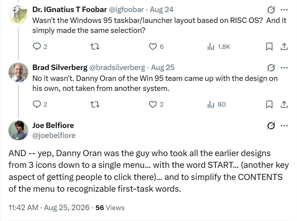 Jeo Belfiore and Brad Silverberg tell who designed the taskbar