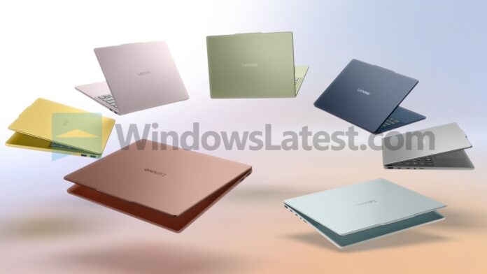 Leaked marketing images show the Lenovo IdeaPad Vibe budget laptop in seven distinct color finishes.