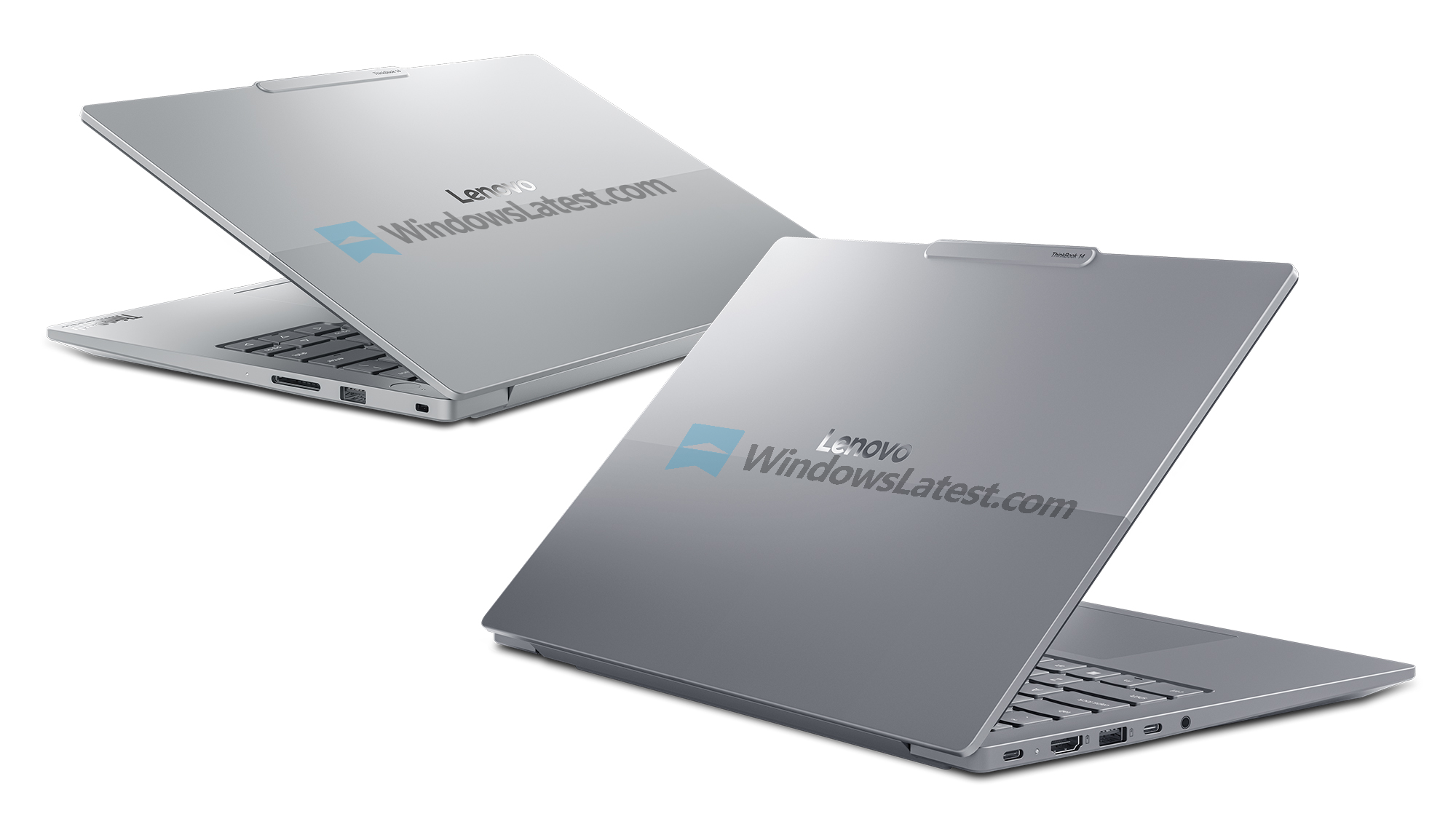 Lenovo ThinkBook 14 rear view in two colors