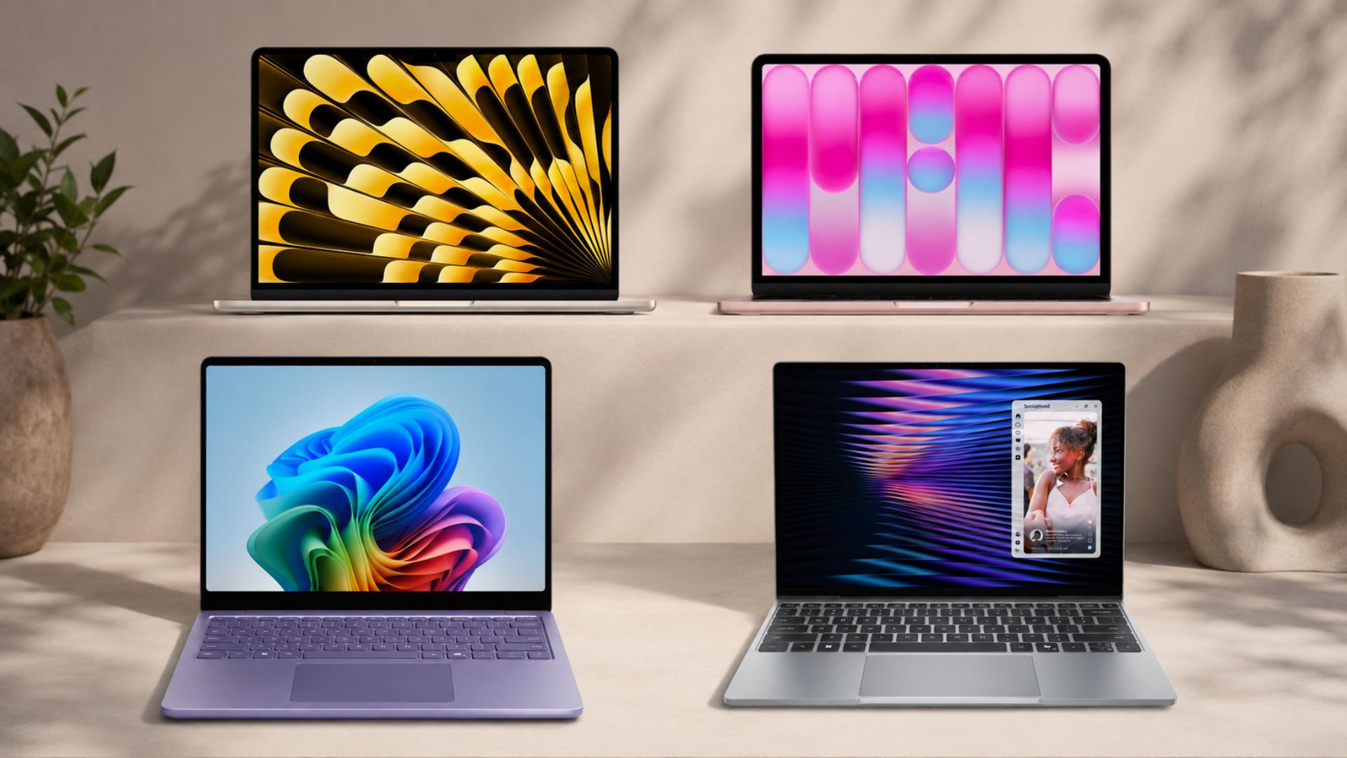 MacBook Neo vs Dell XPS 13 with MacBook Air vs Microsoft Surface Laptop comparison