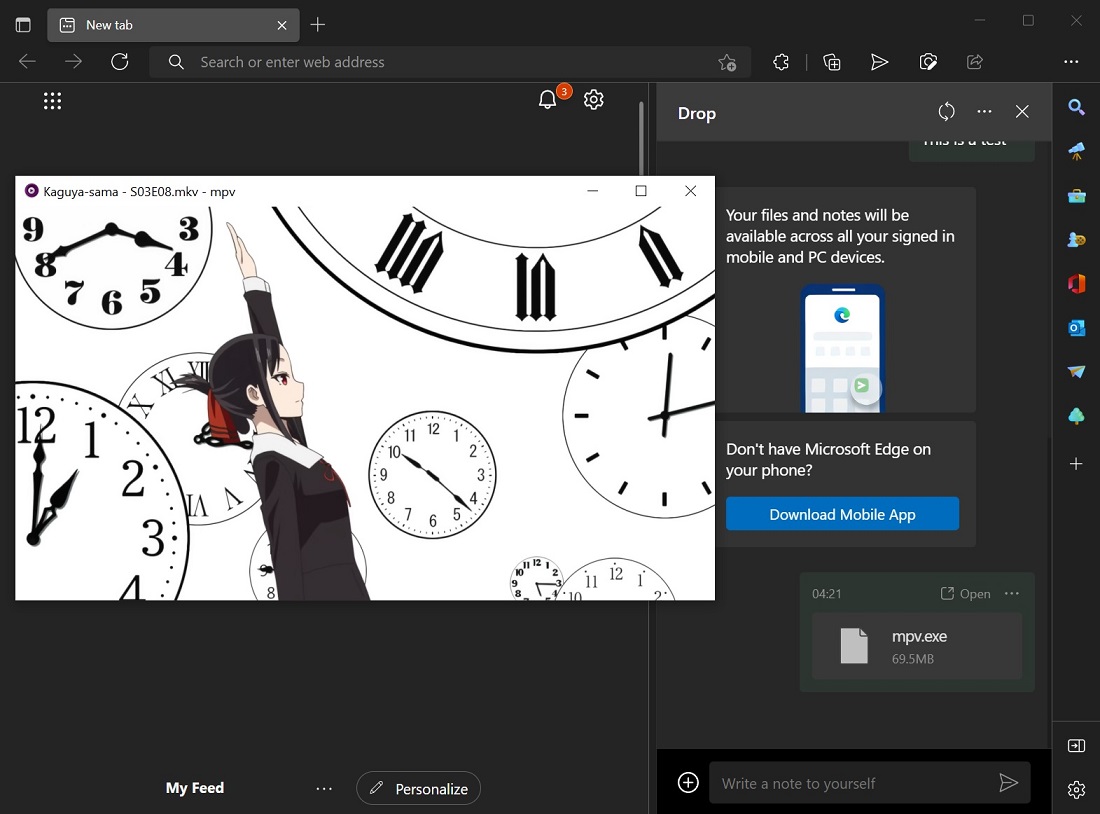 Microsoft Edge file sharing
