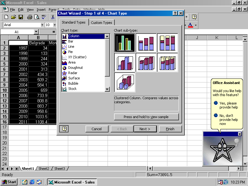 Microsoft Excel in Office 97