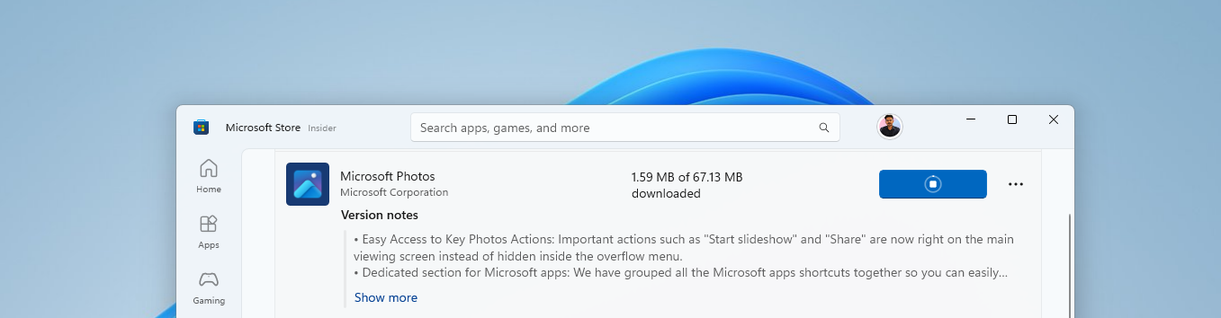 Microsoft Photos updating