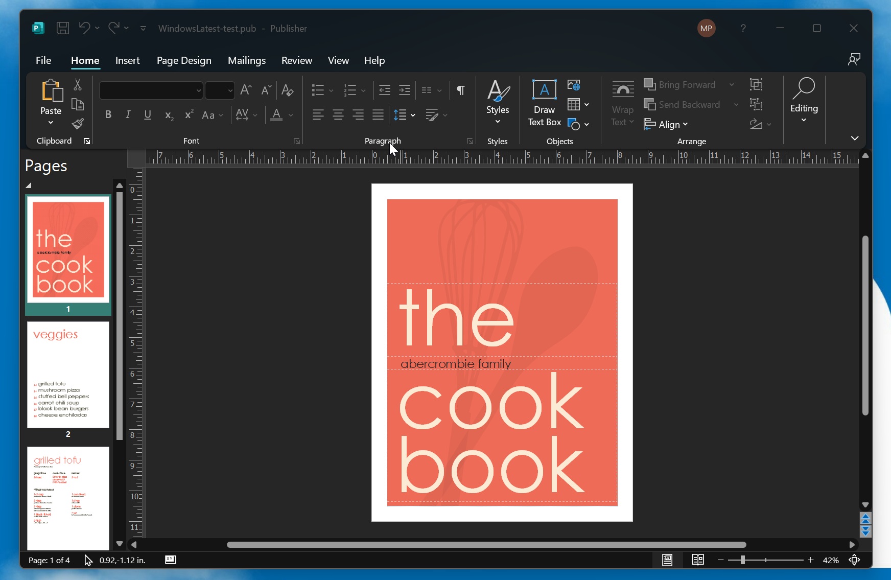 Microsoft Publisher app