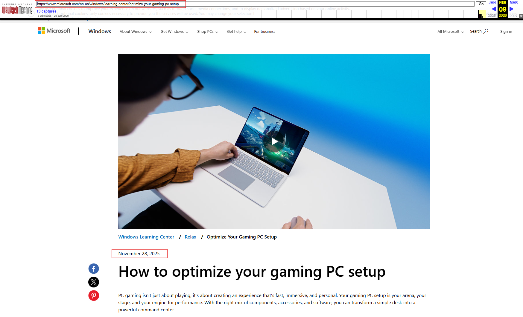 Microsoft's now deleted article that recommends 32 GB RAM