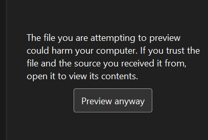 Preview anyway in File Explorer