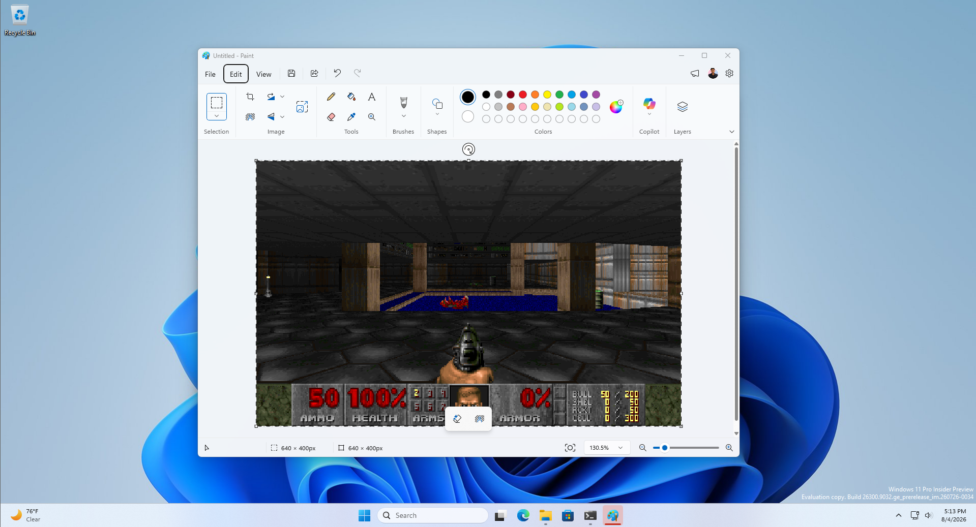 Running DOOM in MS Paint