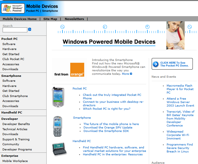Windows Mobile website