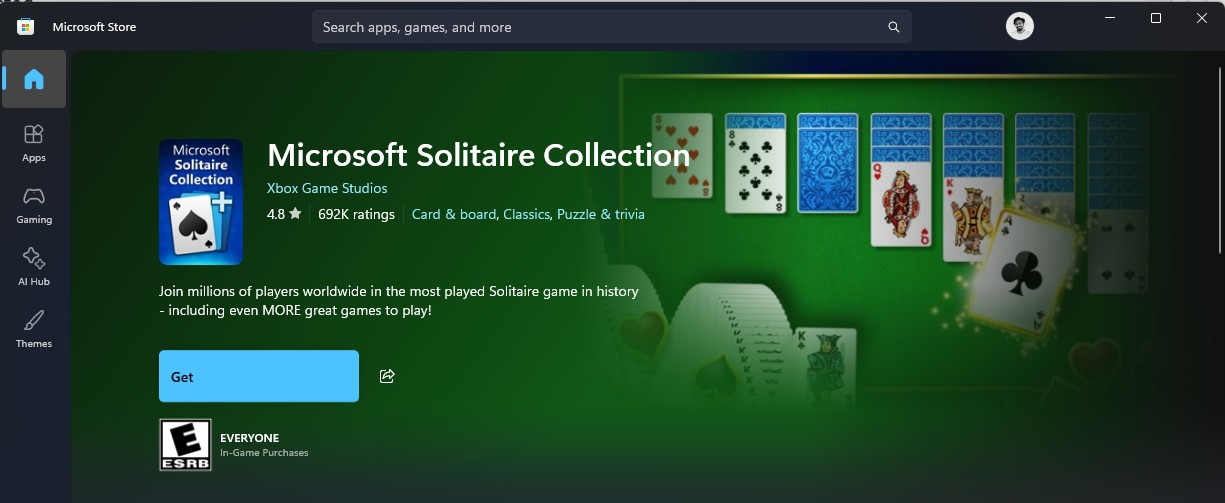 Solitaire in Windows 11