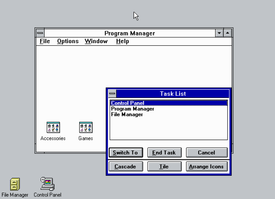 Task switching in Windows 3.1