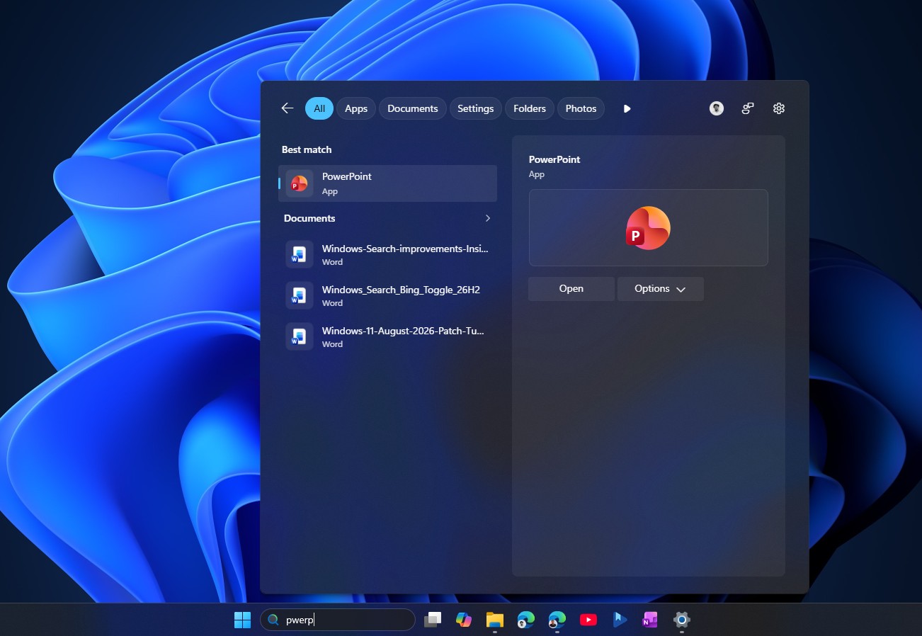 Typos are not a problem in Windows Search anymore