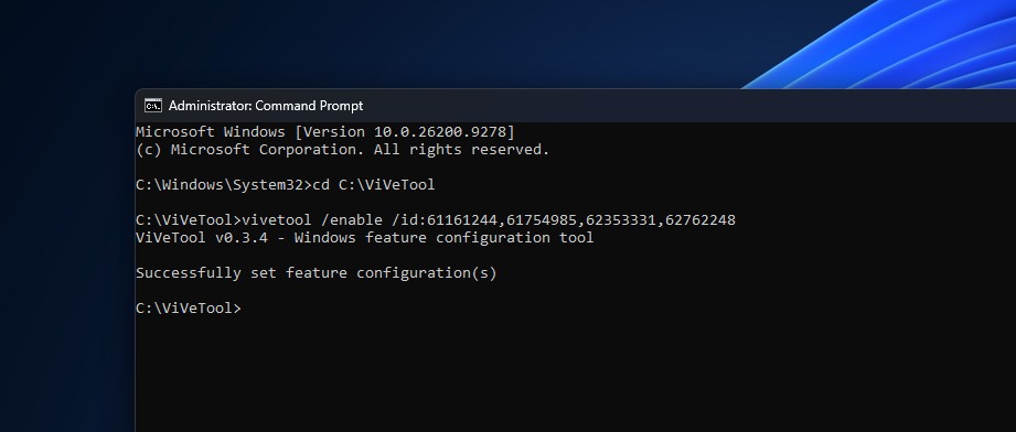 ViVeTool ID for all features in optional August update