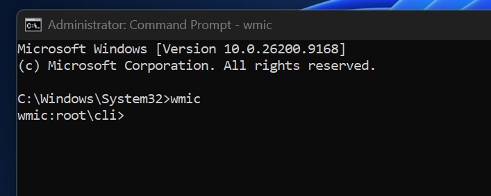 WMIC.exe in Command Prompt