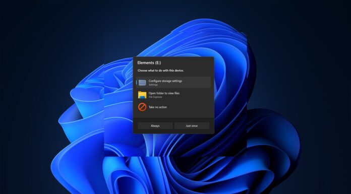 Windows 11 Autoplay dialog new look